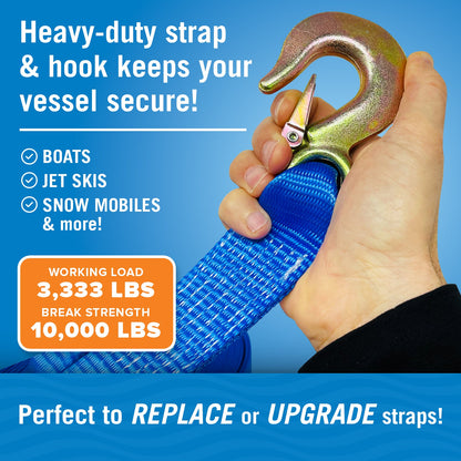 HaulSafe Heavy-Duty Boat Trailer Winch Strap 2" x 20'