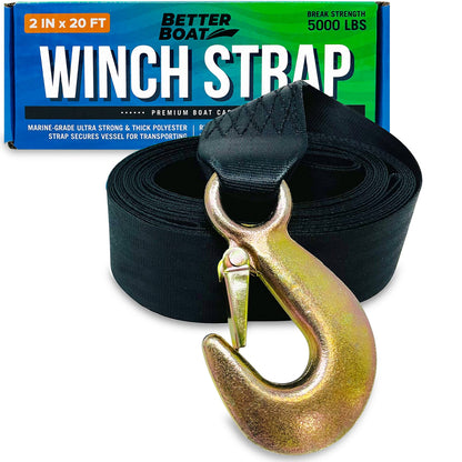 HaulSafe Heavy-Duty Boat Trailer Winch Strap 2" x 20'